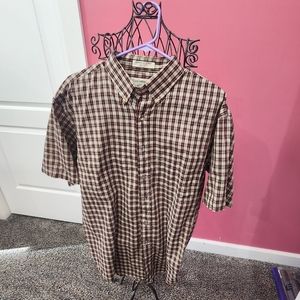 Plaid short sleeve dress shirt